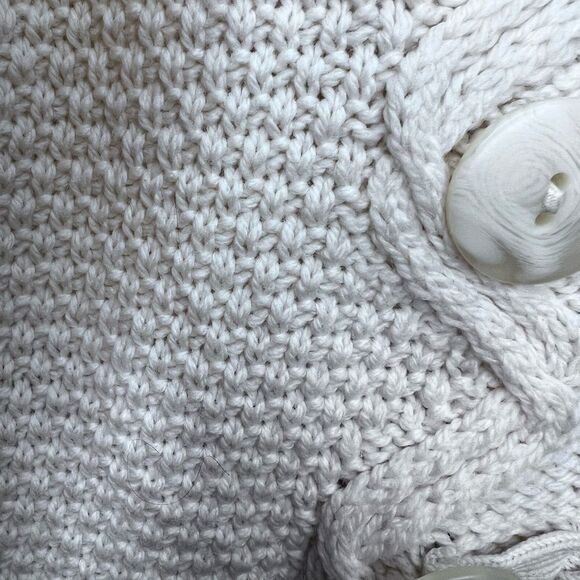 Aran Cream Cable Knit Cardigan Sweater Size Medium - Picture 8 of 10